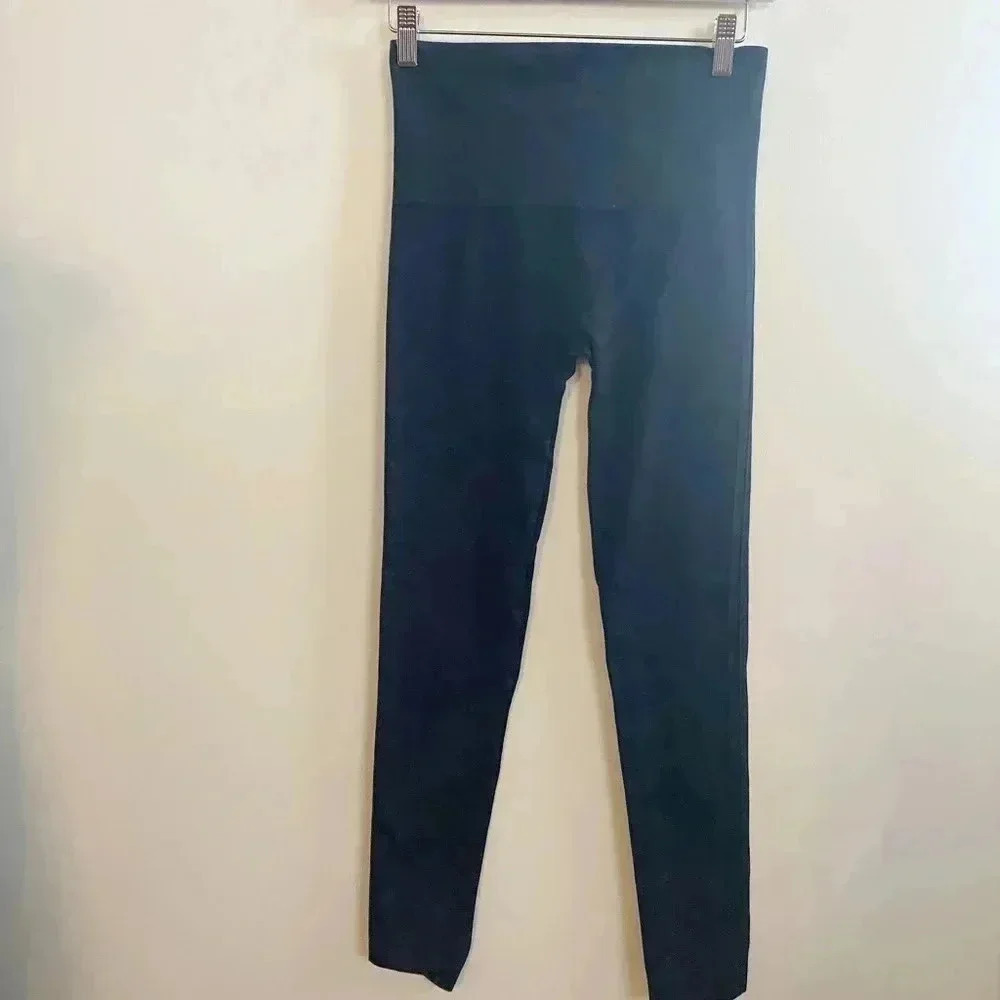Spanx navy herringbone seamless‎ leggings medium